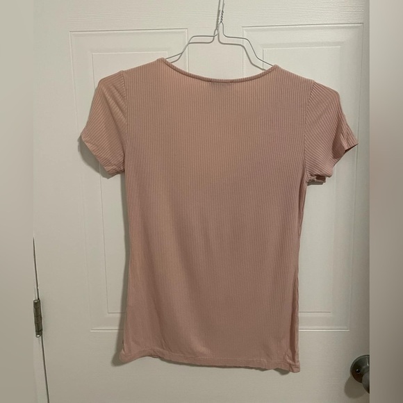 5/20$ Dynamite Pink Ribbed Top with Zipper Detail - Picture 4 of 4